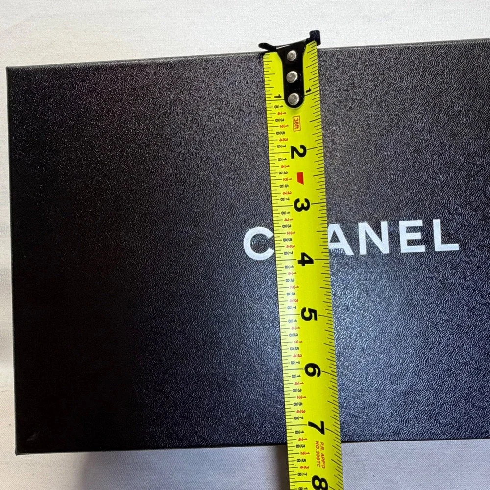 CHANEL Shoe Box Empty Black 13x7x4 Tissue Ribbon Camellia Flower Authentic